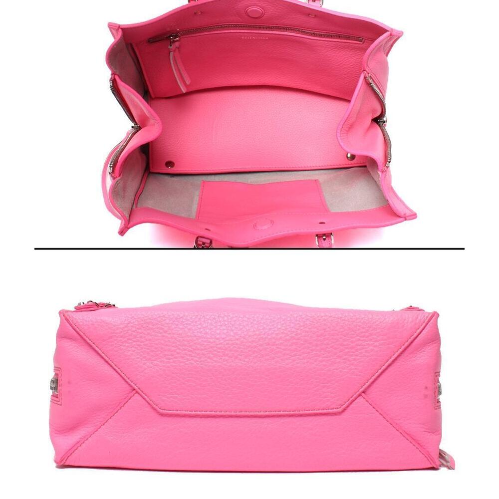Balenciaga pink neon calfskin shocking handbag leather Paper shoulder Fits - Picture 3 of 6